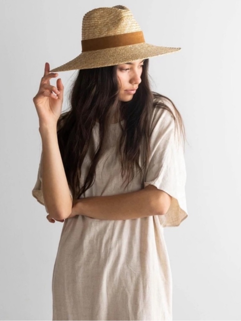 New Gigi Pip Isla 100% Straw Fedora Hat